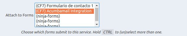 Attach to form para integración con Acumbamail